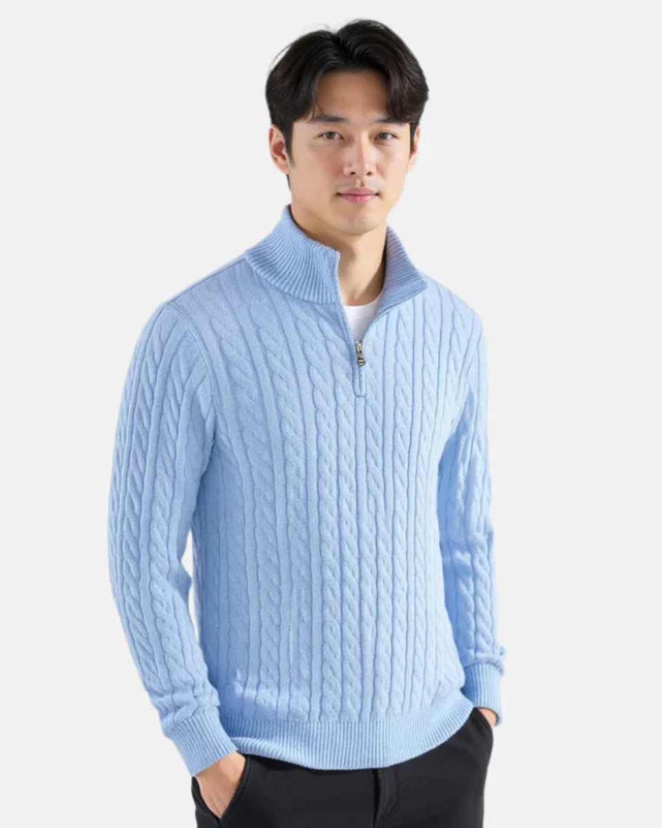 WENTWORTH HALF ZIP SWEATER
