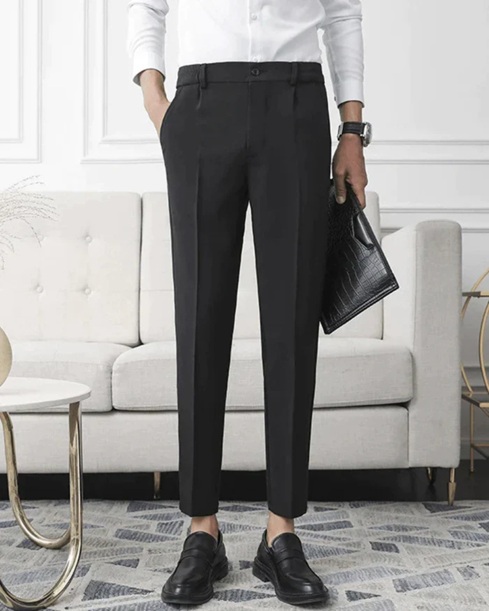 STRAIGHT CROPPED BUSINESS PANTS