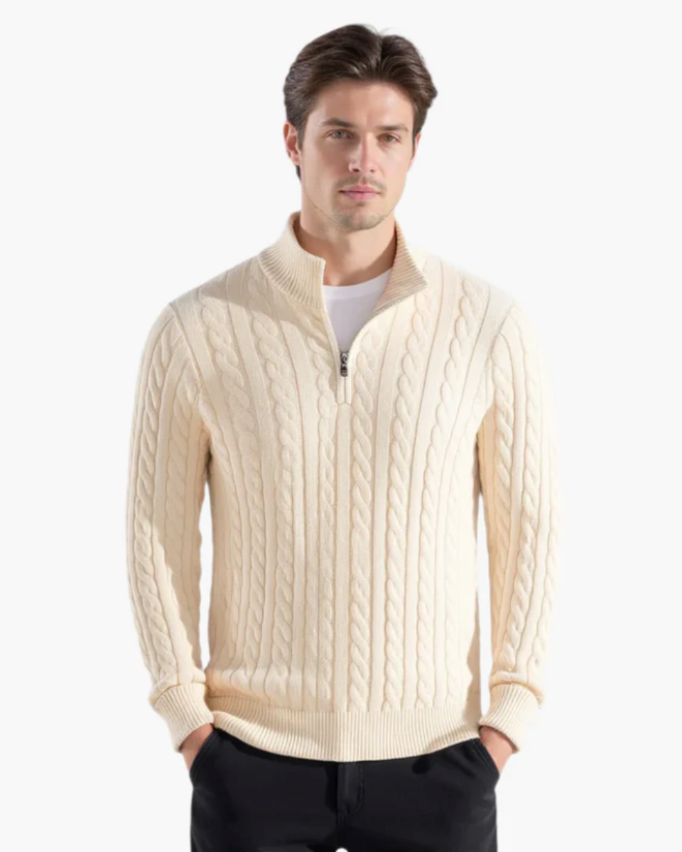 WENTWORTH HALF ZIP SWEATER