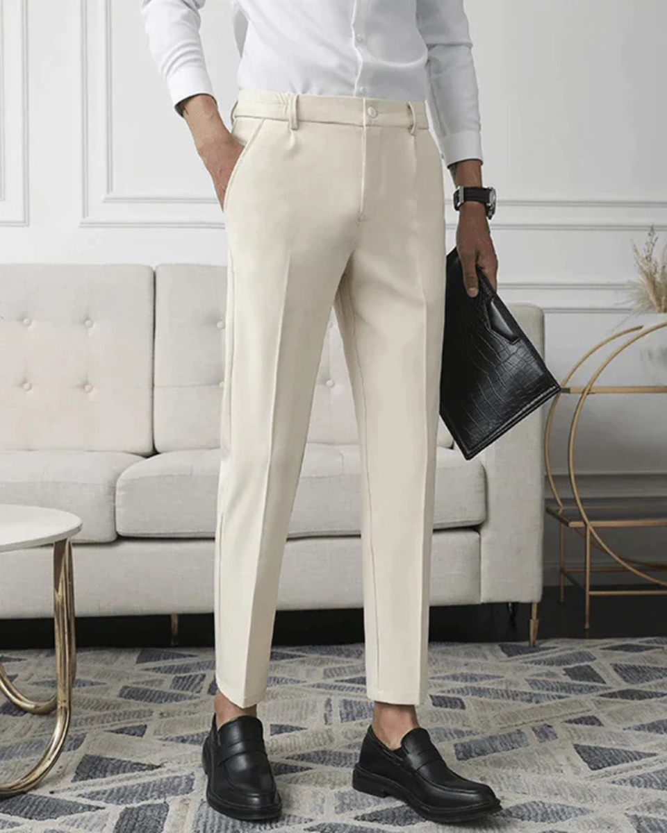 STRAIGHT CROPPED BUSINESS PANTS