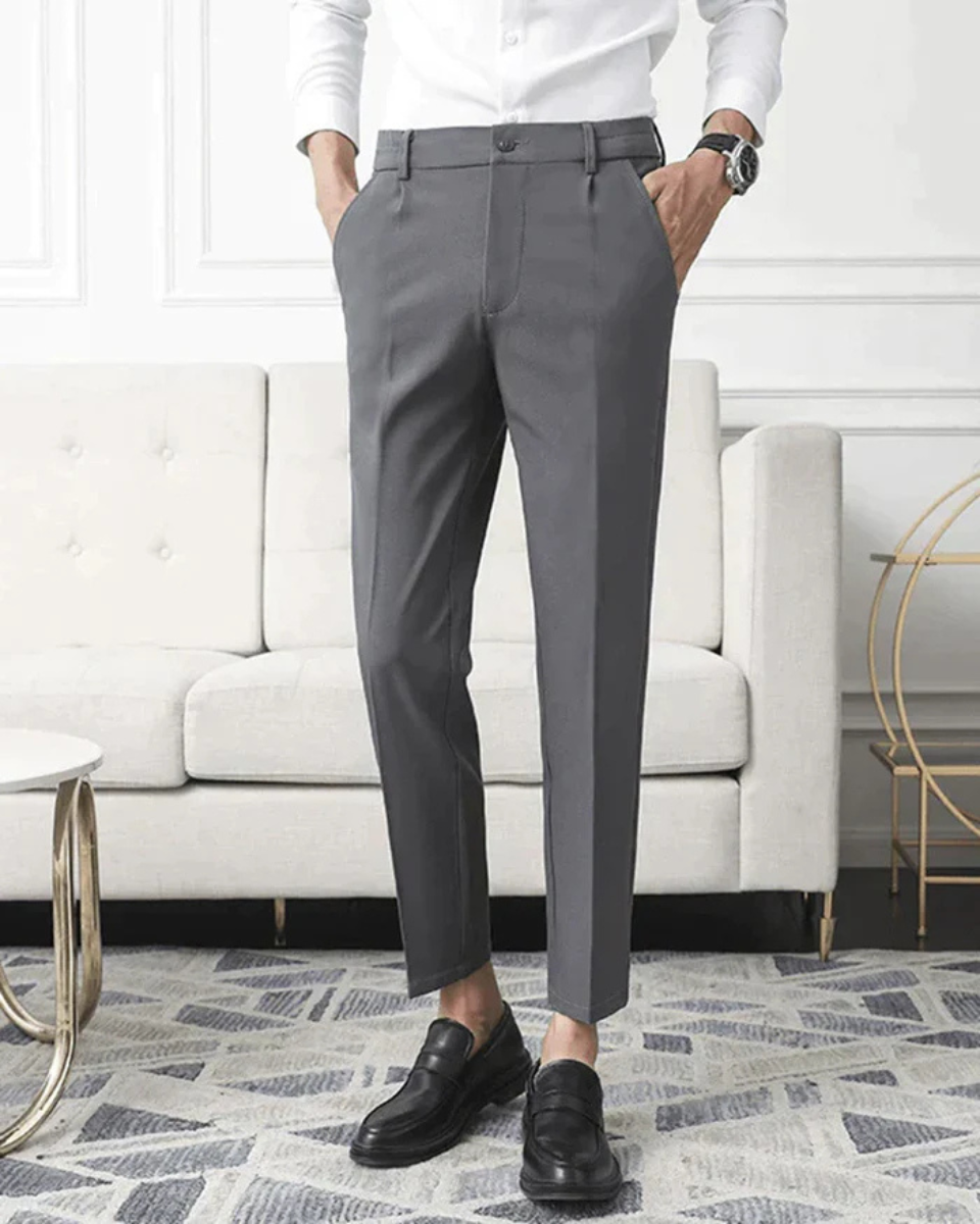STRAIGHT CROPPED BUSINESS PANTS