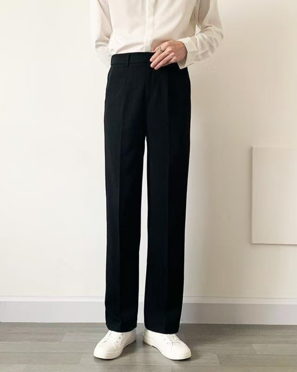 WIDE STRAIGHT BUSINESS PANTS