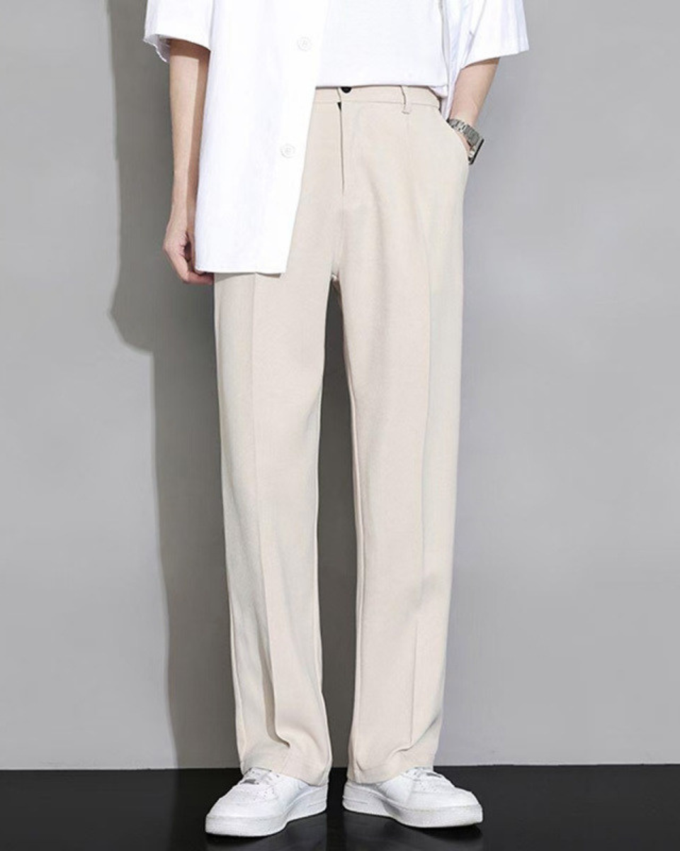 WIDE STRAIGHT BUSINESS PANTS