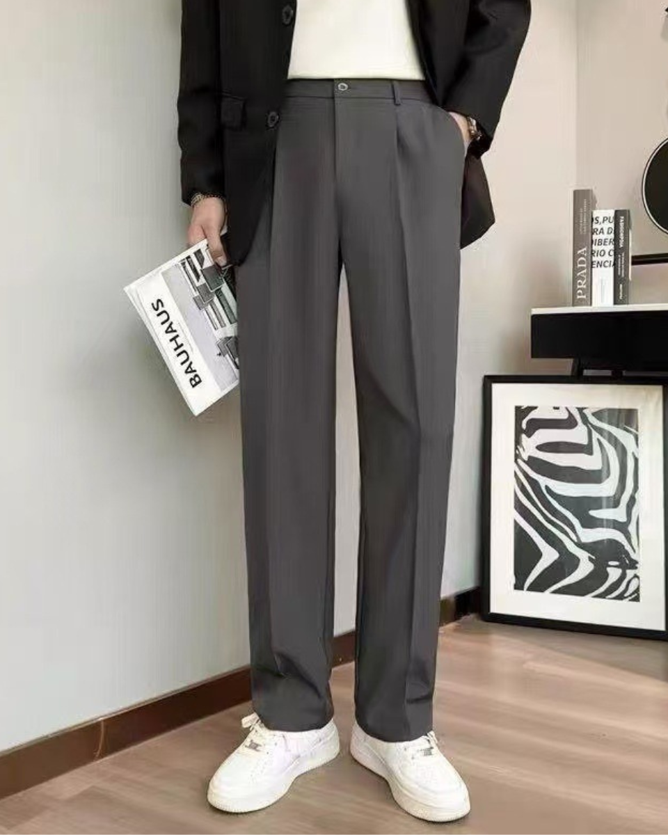 WIDE STRAIGHT BUSINESS PANTS