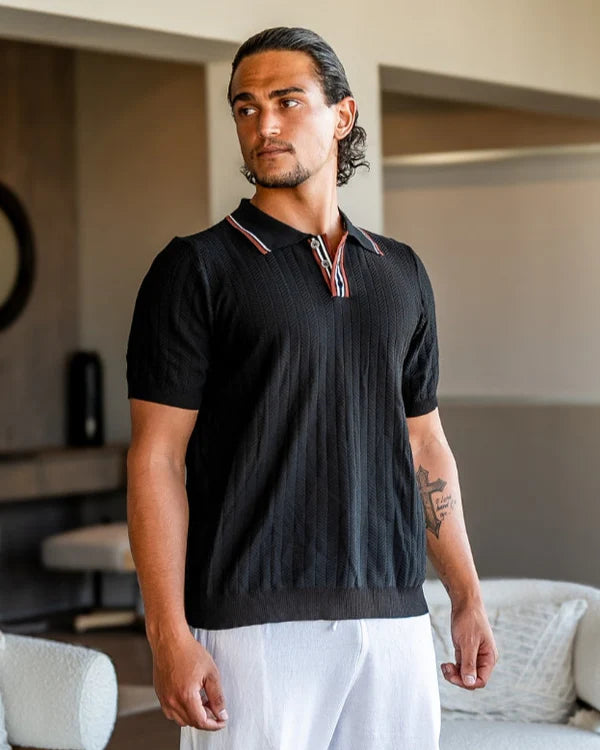 RIVIERA BUTTON-COLLAR POLO